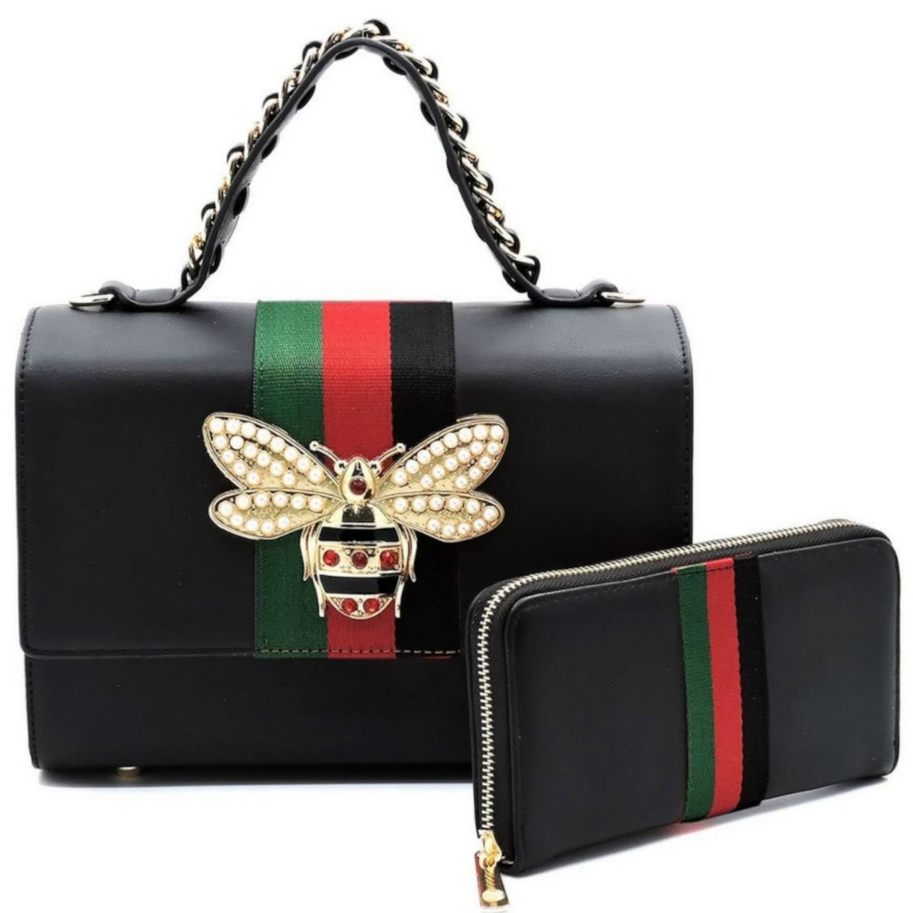NWT Calin Collection Bee Charm Structured Bag and Wallet